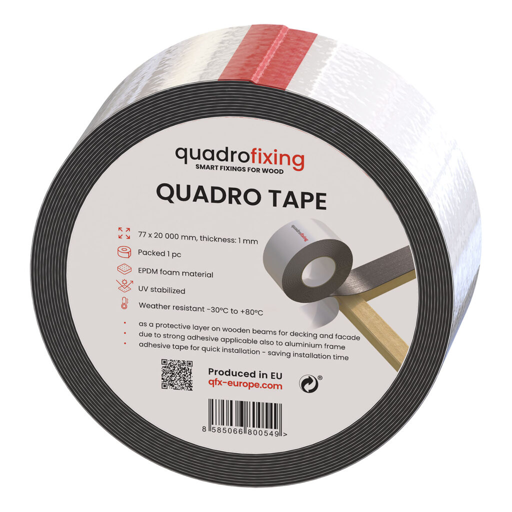 QUADRO TAPE – Waterproof decking tape for terrace joist protection