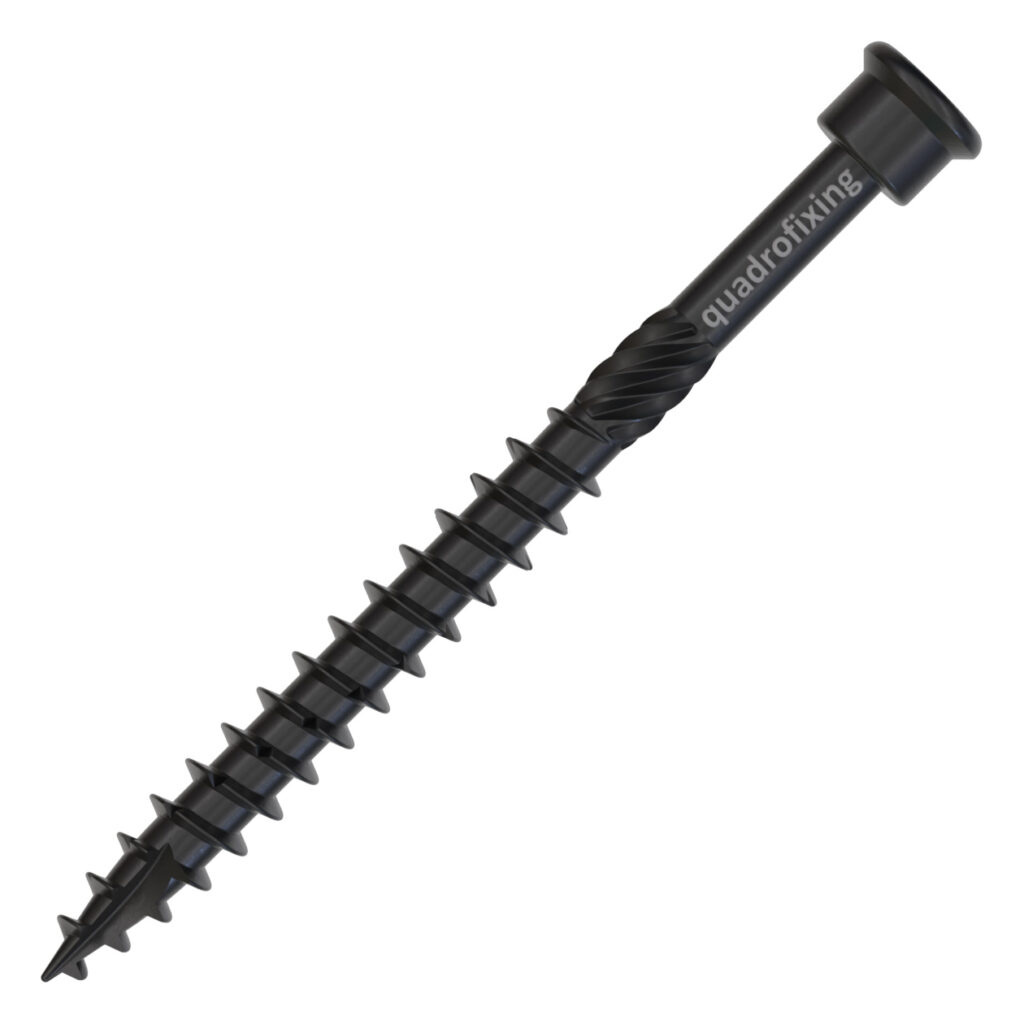 High-quality black stainless steel screw for mounting wooden facades and cladding