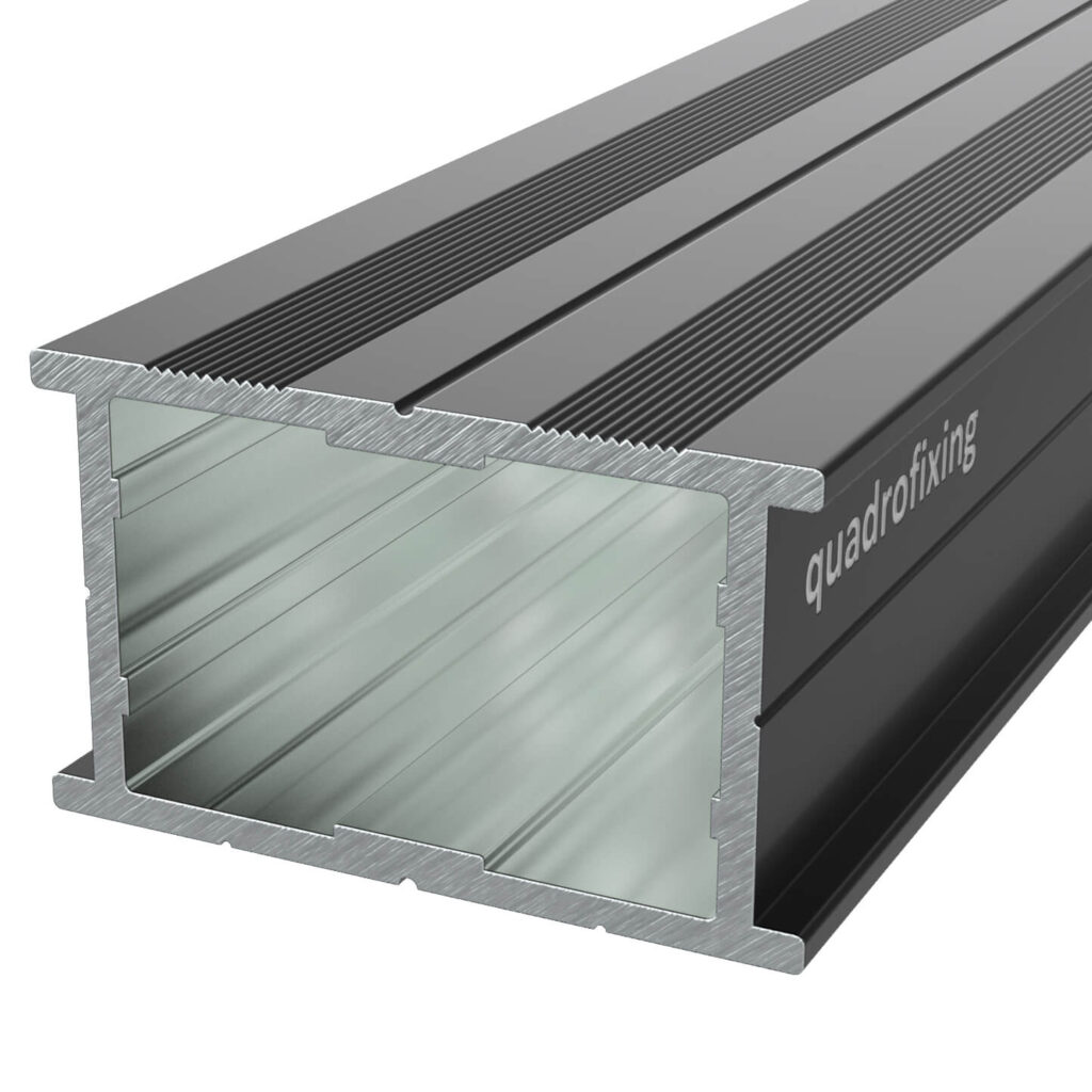 QFX ALU 24 BLACK aluminum terrace profile – detailed view