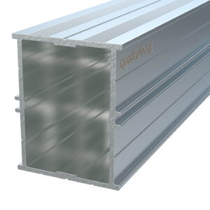 Aluminum decking profile QFX-ALU 50 – 50x40x4000 mm, raw aluminum, high load capacity.